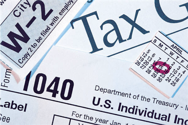 Closeup of tax documents