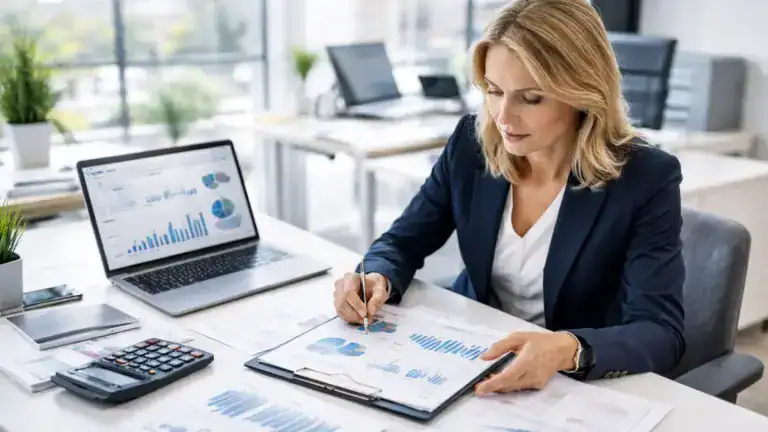 Recruiter analyzing cash flow