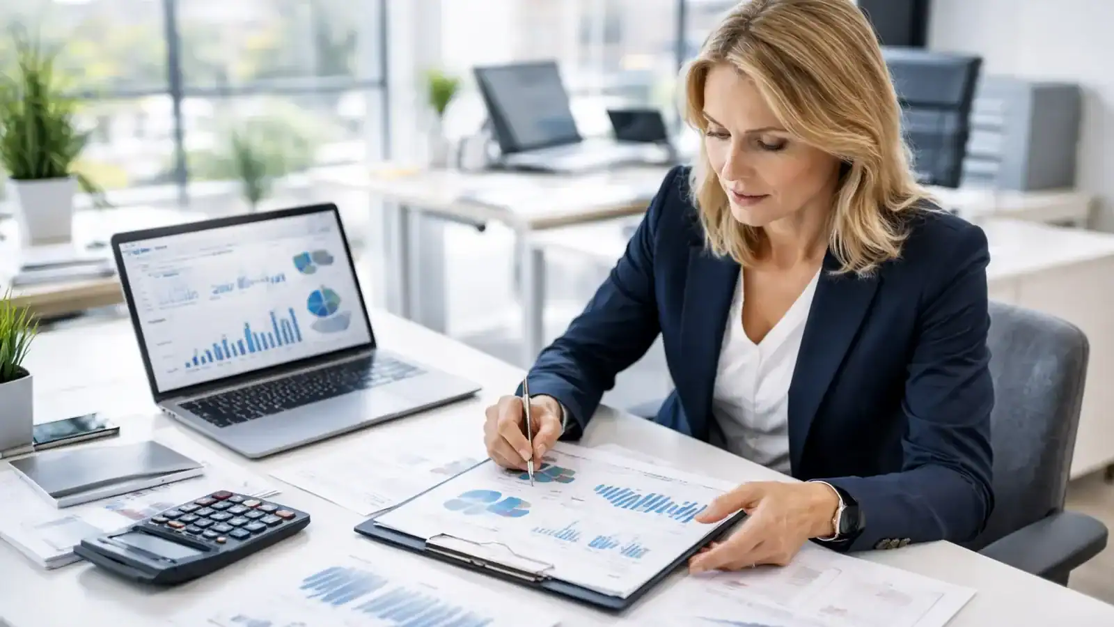 Recruiter analyzing cash flow